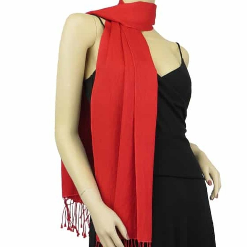 Genuine Pashmina Scarf in Red - BNIB
